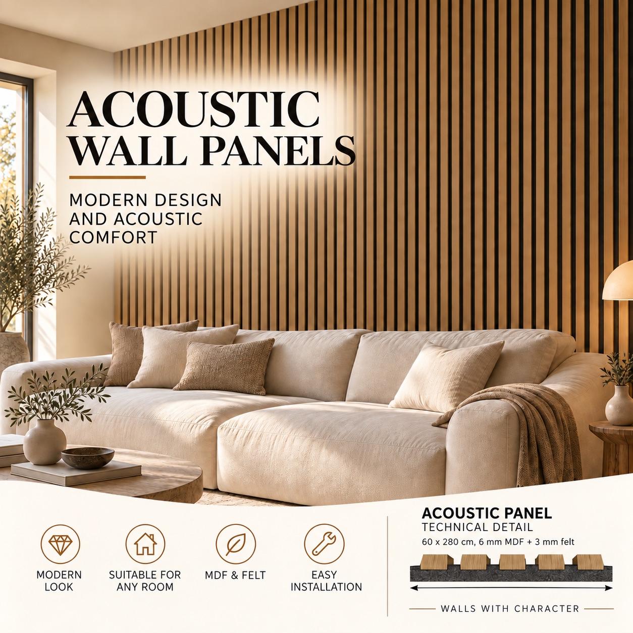 Acoustic MDF wall panel